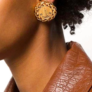 Chanel Gold Wheat Earrings