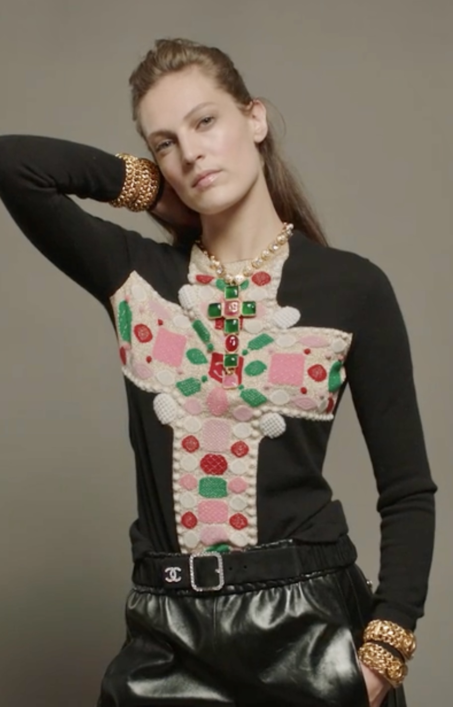 Chanel Logo Bracelet | Chanel Gold Bangle Logo Bracelet | Chanel Gold Bracelet - Image 4