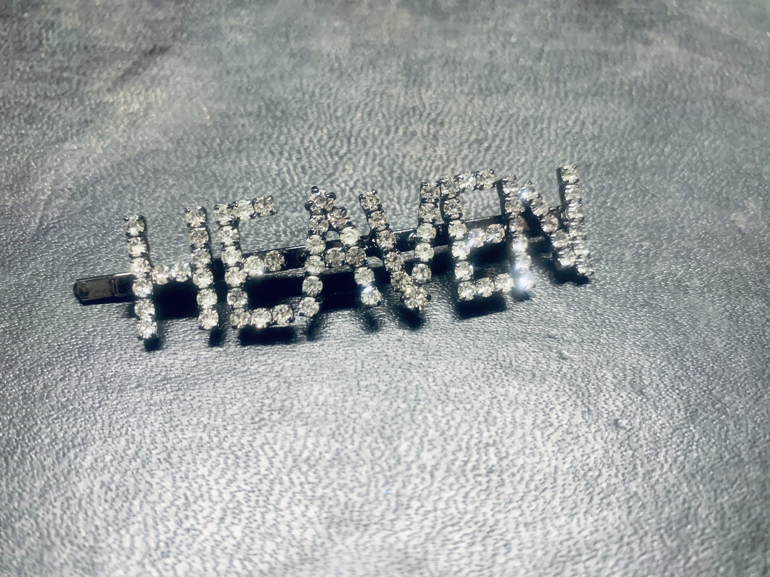 Jennifer Behr White Rhinestone Heaven Hair Barrette, SIGNED - Image 6