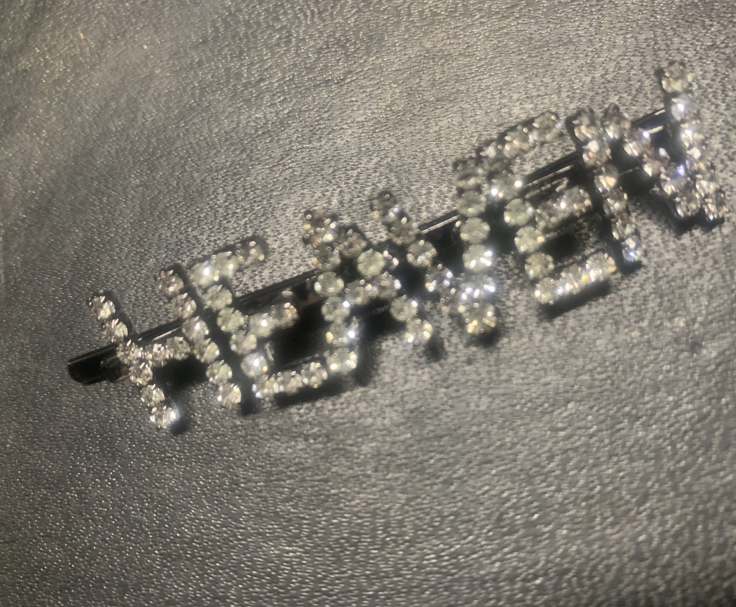 Jennifer Behr White Rhinestone Heaven Hair Barrette, SIGNED - Image 5