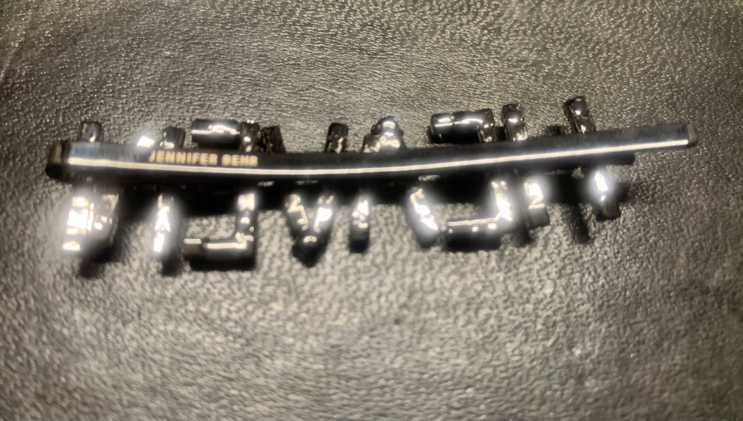 Jennifer Behr White Rhinestone Heaven Hair Barrette, SIGNED - Image 4