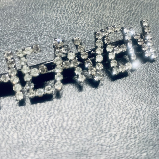 Jennifer Behr White Rhinestone Heaven Hair Barrette, SIGNED