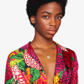 Double G Crystal Necklace | Gucci Rhinestone Flower Circle Necklace | Gucci Signed Necklace