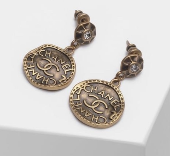 Chanel Bronze Coin Earrings | Chanel Double Sided Coin Earrings