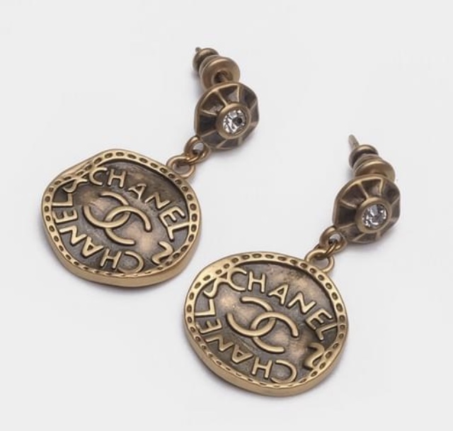 Chanel Bronze Coin Earrings | Chanel Double Sided Coin Earrings - Image 2