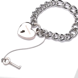 Balenciaga Silver Heart Locket Bracelet | Balenciaga Chain Bracelet