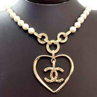 Chanel Necklace | Chanel Heart Pearl Necklace