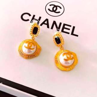 Chanel Gold Earrings | Chanel CC Earrings | Signed Chanel Earrings