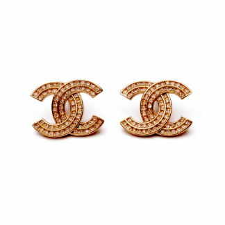 Chanel Logo Earrings | Chanel Strass Logo Earrings | Chanel Logo Classic Earring Studs