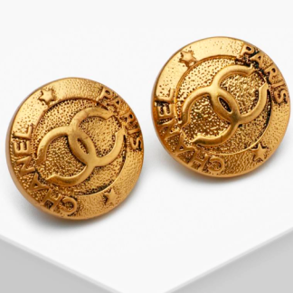 Chanel Paris Gold Stud Earrings | Chanel Gold Star Earrings