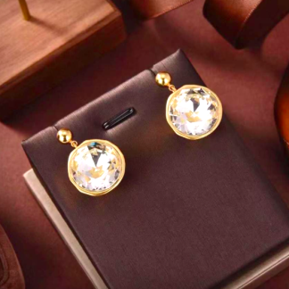 Loewe Earrings | Loewe Sphere Crystal Gold Earrings