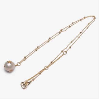 Christian Dior Gold Pearl Necklace | Dior Pearl Necklace
