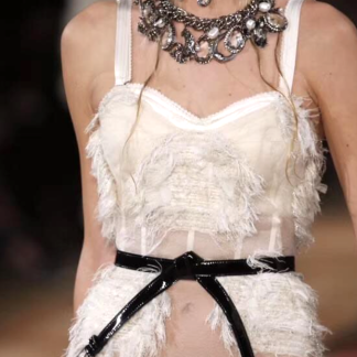 Alexander McQueen Silver Crystal Beaded Pearl Necklace | Authentic Alexander McQueen Necklace