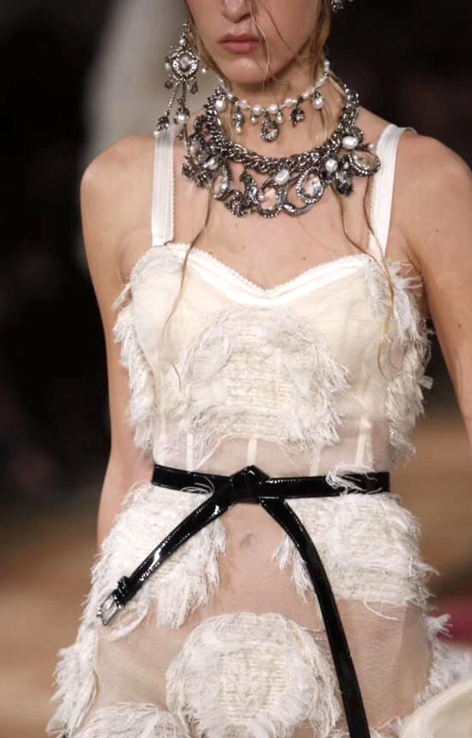 Alexander McQueen Silver Crystal Beaded Pearl Necklace | Authentic Alexander McQueen Necklace